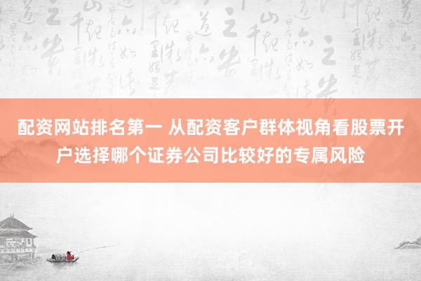 配资网站排名第一 从配资客户群体视角看股票开户选择哪个证券公司比较好的专属风险