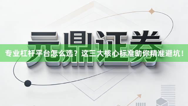 专业杠杆平台怎么选？这三大核心标准助你精准避坑！