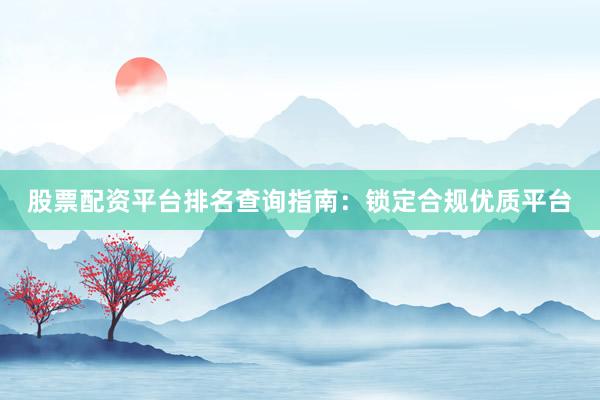 股票配资平台排名查询指南：锁定合规优质平台