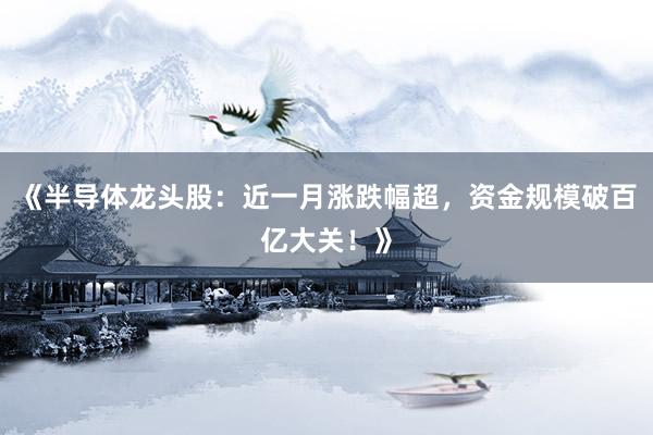 《半导体龙头股：近一月涨跌幅超，资金规模破百亿大关！》