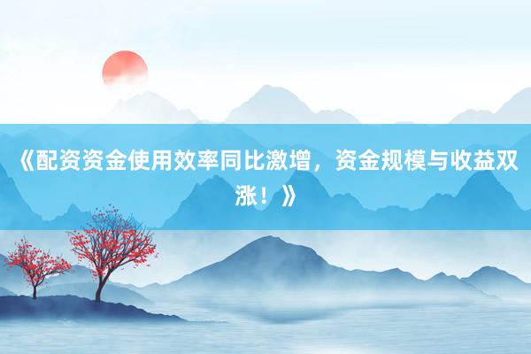 《配资资金使用效率同比激增，资金规模与收益双涨！》
