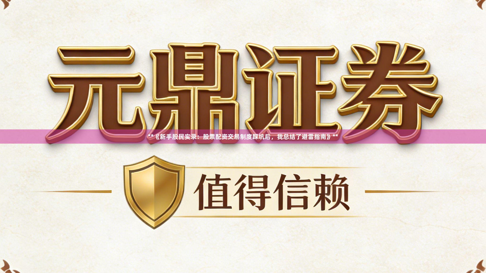 **《新手股民实录：股票配资交易制度踩坑后，我总结了避雷指南》**