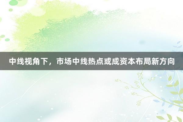 中线视角下，市场中线热点或成资本布局新方向